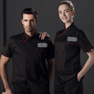 เสื้อแจ็กเก็ตเสื้อโค้ทสำหรับเชฟแขนสั้นสำหรับผู้ชายร้านอาหารในฤดูร้อน - Product Image 1