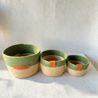 Paniers de rangement modernes en jonc de mer, écologiques, de haute qualité, personnalisables, avec poignées pour la décoration intérieure - Jardinières et pots de fleurs tressés