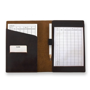 Leather Golf Yardage Book Vintage Cover Custom Logo Genuine Leather Golf Scorecard Holder for Engraving - Product Image 2