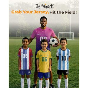 Camiseta de Fútbol Personalizada para Hombre, Cuello en V, Impresión por Transferencia de Calor, 140 g/m², Uniforme de Fútbol con Nombre, Número y Logotipo del Equipo Personalizados - Product Image 4