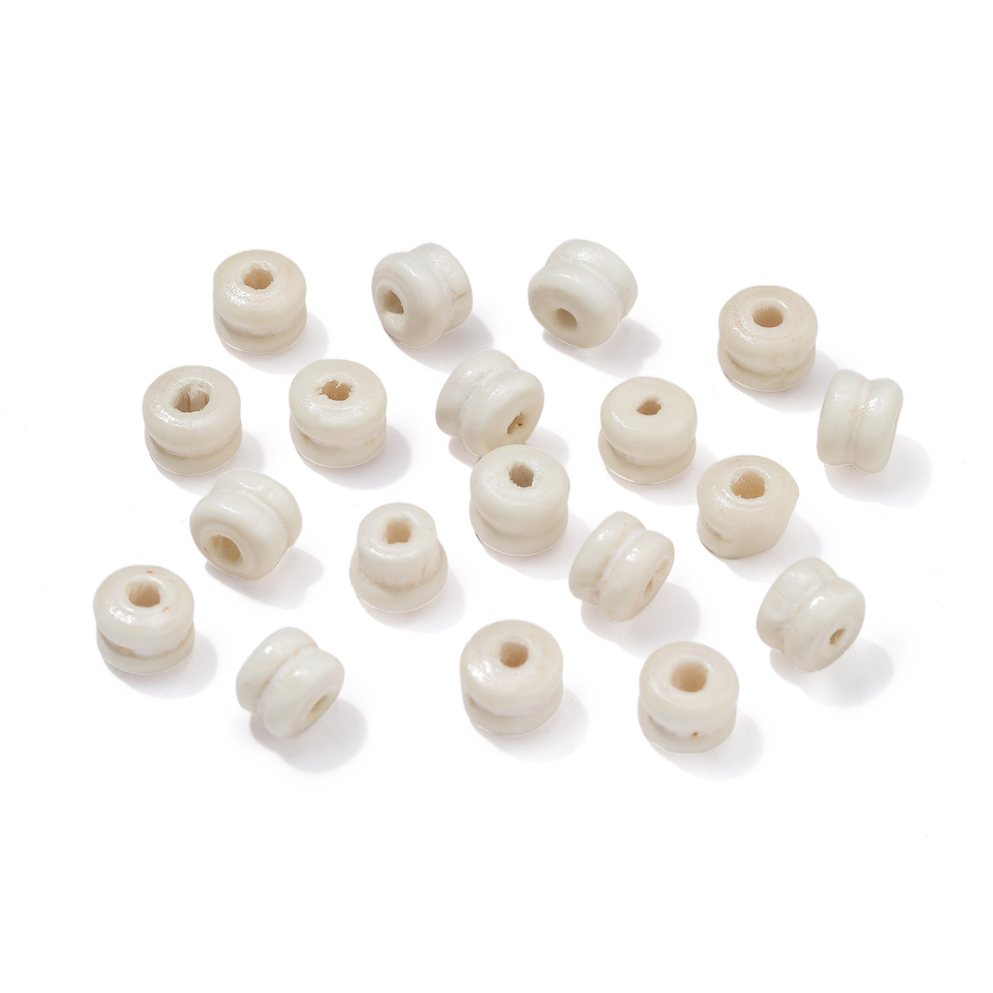 5x6 two-section spacer beads, white