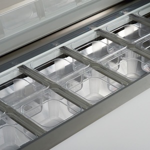 Frigorifero Commerciale in Acciaio Inossidabile per Insalate, Tavolo Refrigerato per Preparazione Insalate, Frigorifero da Banco per Pizza <span class=keywords><strong>e</strong></span> Sandwich, Espositore Refrigerato per Preparazione - Product Image 2