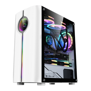 Snowman hoàn hảo thiết kế màu trắng máy tính mATX Mini ITX giữa tháp trường hợp Tempered Glass Máy tính để bàn Chassis Micro ATX <span class=keywords><strong>PC</strong></span> chơi Game - Product Image 3