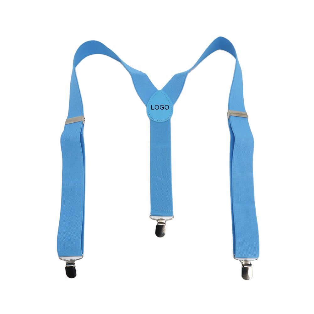Заводская цена, оптовая продажа, индивидуальный логотип, синие подтяжки, подтяжки для брюк