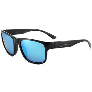 Lunettes de soleil polarisées unisexes P516, monture noire, verres bleus, protection UV400 pour la conduite, la pêche, les sports de plein air - Product Image 1