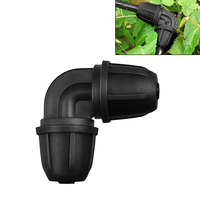 Raccord coudé en plastique 8/12 pour micro-irrigation, accessoire de déviation pour jardinage domestique et arrosage des plantes en pot