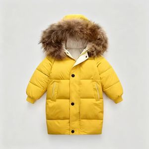 Nouveau manteau long pour enfants avec capuche en duvet, manteau d'hiver épais en coton camouflage pour garçons, coupe-vent et chaud - Product Image 2