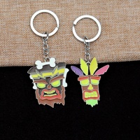 Porte-clés en émail de jeu d'anime Crash Bandicoot, porte-clés cosplay, porte-clés de voiture