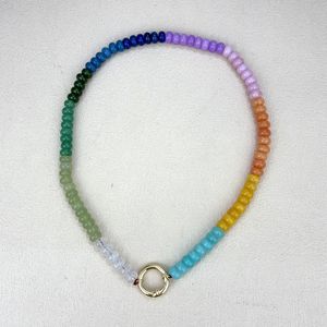 Collar de Piedras Naturales Estilo Boho para Mujer, Cuentas de Ábaco, Cristal Arcoíris, Cuarzo Rosa, Amazonita, Regalo para Amigas - Product Image 2