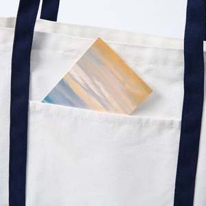 Bolsa de lona de algodón con logotipo personalizado, bolsa de compras de lona con bolsillo para eventos - Product Image 5