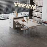 Moderne Acryl ausziehbare Travertin Tisch Küchen insel Massivholz Nordic Esszimmer möbel mit Lagerung für den Wohnungs gebrauch