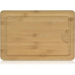 Planche à <span class=keywords><strong>d</strong></span>écouper en bois de bambou naturel 14x10x0,6 pouces avec support antidérapant en liège pour viande, fromage, <span class=keywords><strong>steak</strong></span>, service et <span class=keywords><strong>d</strong></span>écoupe en cuisine - Product Image 4