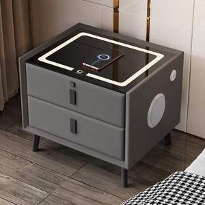 <span class=keywords><strong>Table</strong></span> <span class=keywords><strong>de</strong></span> <span class=keywords><strong>chevet</strong></span> en bois convertible et extensible au design moderne, avec fonctions écologiques, chargement sans fil et 2 tiroirs, adaptée à un usage intelligent - Product Image 2