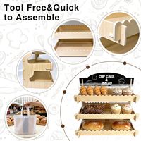 Nouveau présentoir à trois niveaux en bois pour donuts, bonbons et biscuits, type sur pied, support de rangement de cuisine durable