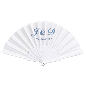 QM 2024 Wholesale Hotel Wedding Souvenir Bamboo Handheld Fan Custom Plastic Hand Fan - Product Image 3