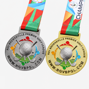 Medallas Personalizadas de Aleación de Zinc 3D con Esmalte, Cordón, Premio de Carrera, Recuerdo Deportivo, Medallas Metálicas Personalizadas para Torneos de Golf - Product Image 1