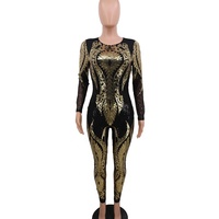 Combinaison Sexy à Paillettes Personnalisable en Gros, Transparente, pour Femmes de Luxe