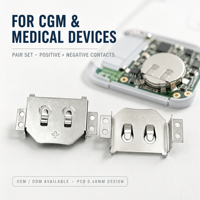 Batteria a Bottone Positiva/Negativa Ieeton Medical CR1220 con Contatto SUS30 e Pad PCB per Glucometro, Personalizzabile OEM