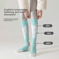 Chaussettes de ski rayées en laine, épaisses, chaudes, à séchage rapide, pour femmes, pour l'extérieur, l'alpinisme, la course à pied, l'escalade, antidérapantes, à compression, pour l'hiver