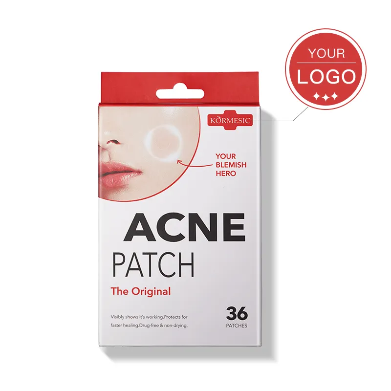 KORMESIC OEM sac de patch pour le traitement des taches d'acné marque privée personnalisée patch hydrocolloïde pour le visage coréen acné