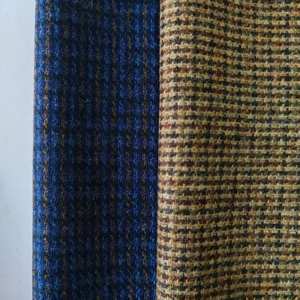 새로운 색상 체크 370GSM 멜톤 100% 울 원단 남성과 여성의 세트 코트 - Product Image 3