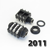 Connecteur de prise arrière 6,35 mm femelle noir/blanc pour interface casque, amplificateur, base de haut-parleur, commutateur audio