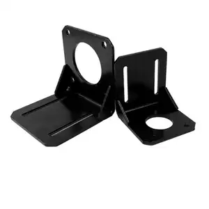 Samsr suporte para motor de passo, suporte fixo para motor de passo nema 23 aço preto com suporte forte para motor de passo 57