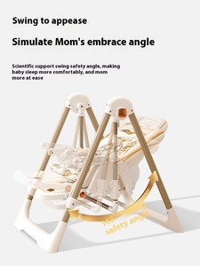 Multifunktionaler 2-in-1 Moderner Tragbarer Sicherheits-Baby-Schaukelstuhl, Faltbarer Leichter Kunststoff-Sitz und Kinder-Esszimmerstuhl - Product Image 3