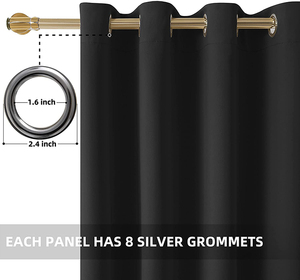 Màu rắn 54x84in màu be Polyester Màn Cửa cách nhiệt chống bụi cửa sổ phủ nhà khách sạn cafe bao gồm - Product Image 6