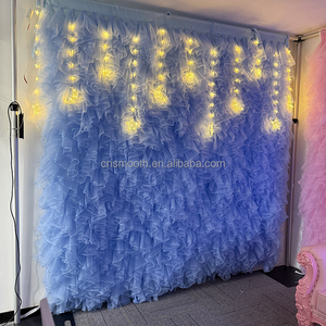 Nouvelle Décoration <span class=keywords><strong>de</strong></span> Fête Lisse pour Mariage, Anniversaire, Baby Shower – <span class=keywords><strong>Rideau</strong></span> en Maille Bleu Rose pour Garçon et Fille - Product Image 4