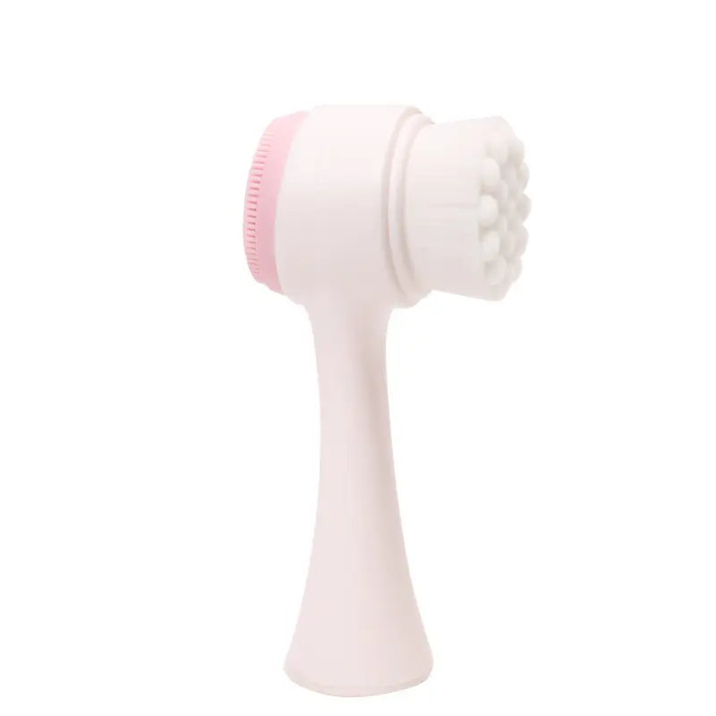 Double-side Manual Soft Silicone Cleaning Face Brush Facial Cleansing Brush