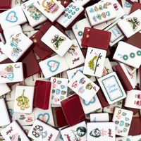 Coffret de Mahjong américain de luxe en acrylique gravé, 160 tuiles pleine grandeur, idéal pour les fêtes à la maison