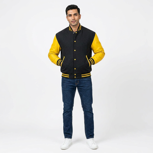 Factory Wear Custom Color <b>Long</b> Sleeve Stand Collar Patch Streetwear Chenille Embroidery Breathable Letterman Varsity <b>Jacket</b> <b>Men</b> - Product Image 1