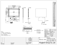 Modul Layar LCD Kingtech WVGA 800X480 IPS TFT LCD Touch Panel 4.3 Inci Antarmuka MIPI Kecerahan 400-1000nits