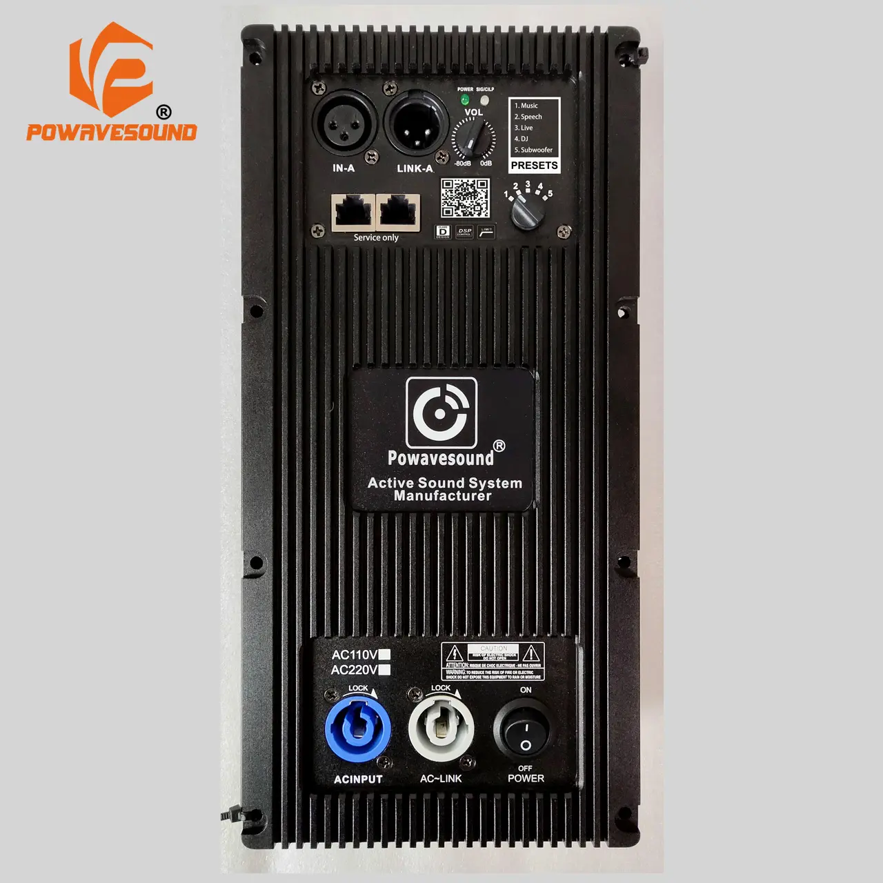 Powavesound aktif hoparlör 90V - 260V güç amplifikatörü ses işlemcisi DSP içinde 1CH amplifikatör aktif bas hoparlörü