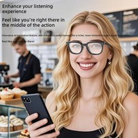 Lunettes audio HDX HY1009 avec haut-parleur ouvert, réduction de bruit ENC, contrôle tactile, chargement magnétique, monture en bambou, coffret cadeau pour la conduite