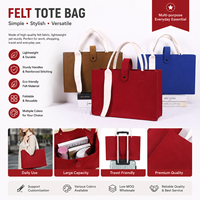 Sac fourre-tout en feutre à bouton-pression, personnalisable, grande capacité, pour cadeaux et courses quotidiennes – Meilleures ventes