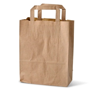 Sacs en papier kraft épais et robustes pour le recyclage, utilisation quotidienne, 22x10x28cm, sacs de courses pour la vente au détail - Product Image 6