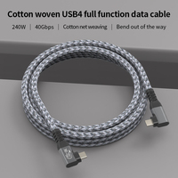 Cable USB4 de 1 m en Ángulo Recto de 90 Grados, Macho a Macho, 40 Gbps, 240 W, 8K, 60 Hz, Compatible con Thunderbolt 4
