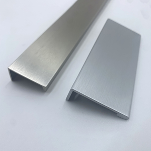 Poignée de tiroir en aluminium brossé argenté moderne pour armoires, cuisine, chambre à coucher, salon, poignée de tiroir dissimulée - Product Image 2