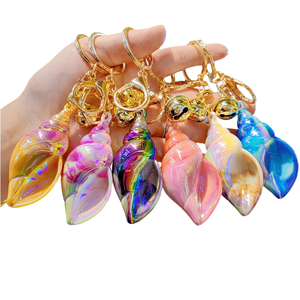 Promozione speciale placcato colorato conchiglia bambini portachiavi bella borsa Charms personalizzabile portachiavi per la decorazione - Product Image 1