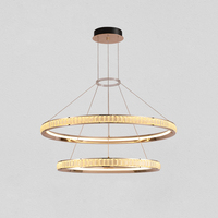 Salon Verre Pendentif Lumière Creative Ronde Led Lustres En Cristal Pour Villa Restaurant Chambre Post-moderne Lumière De Luxe