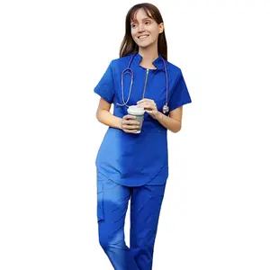 Hastane üniforması Unisex Scrubs takım elbise pijama giyim Medic temizlik üniformaları