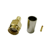 Connecteur SMA mâle RP-SMA-C-J3 cuivre plaqué or RP SMA connecteur mâle à sertir câble RG58