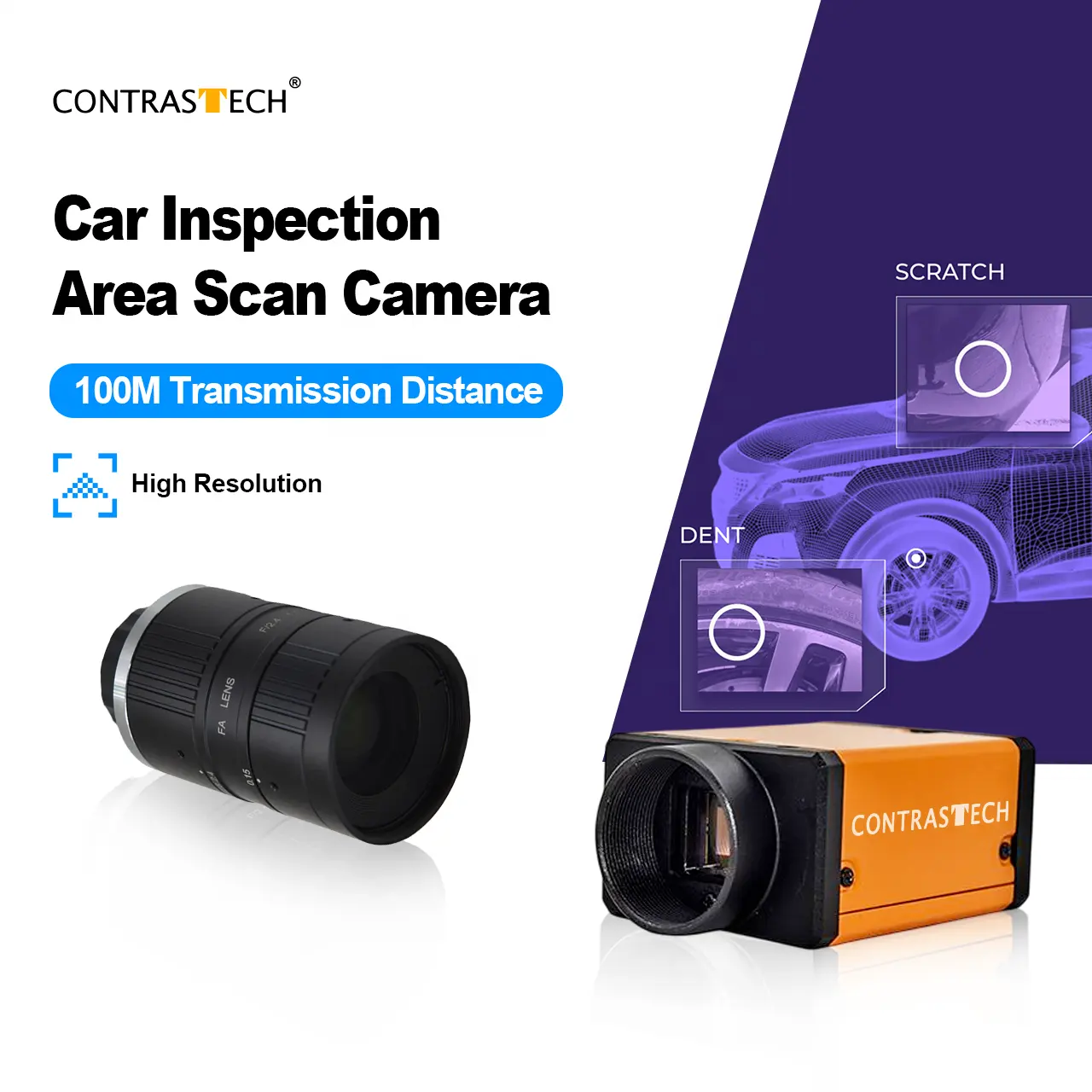High Resolution Wide View Lens vehicle Condition Check Fast Scanning Camera for AI Powered Car inspection System
