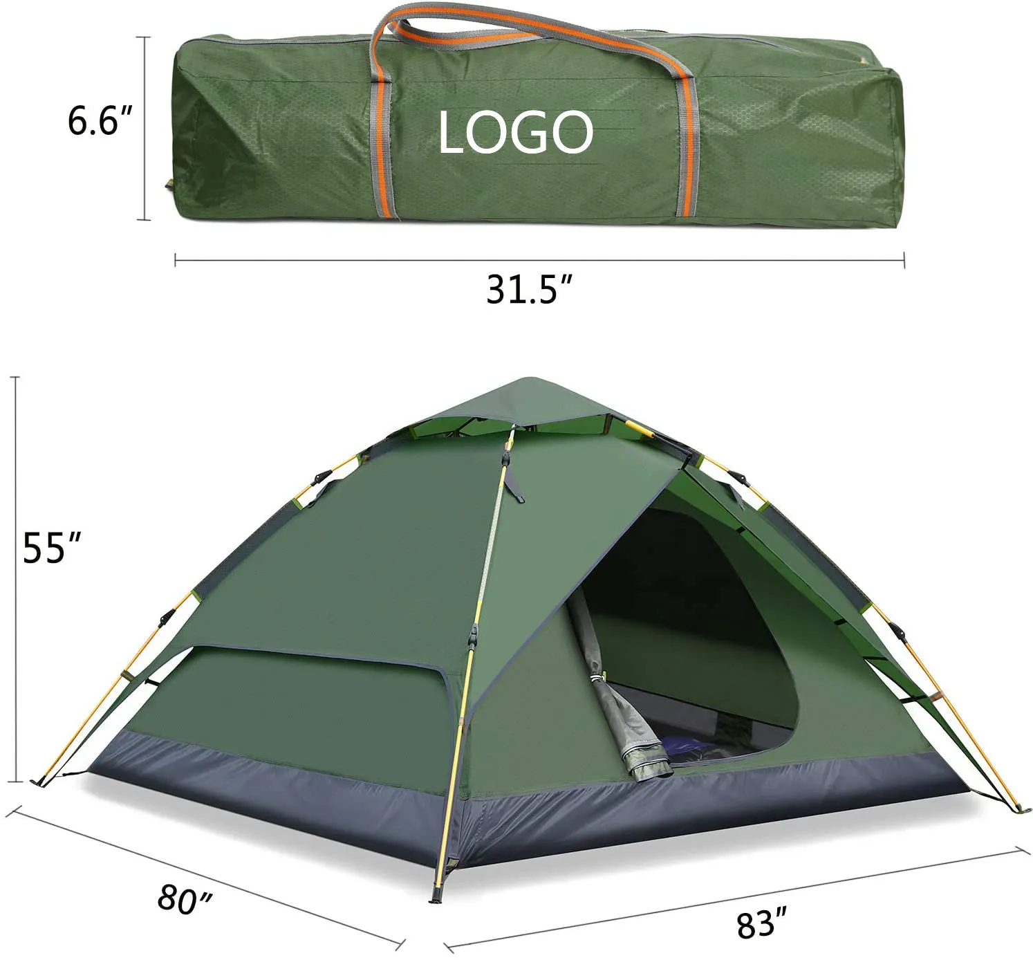 डबल परत स्वत: हाइड्रोलिक तम्बू 3-4 व्यक्ति तत्काल बिक्री के लिए सेटअप निविड़ अंधकार डेरा डाले हुए तम्बू डेरा डाले हुए तम्बू समुद्र तट आउटडोर