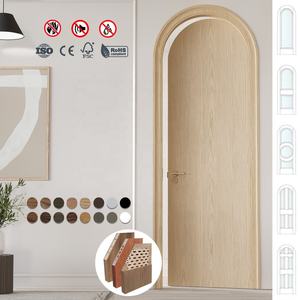Puertas Interiores Canadienses de Madera de Teca Sólida, 4 Paneles, Arco Superior, Insonorizadas, para Dormitorios y Casas - Product Image 3