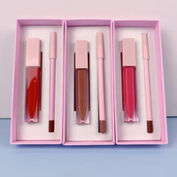 Kit de gloss à lèvres et crayon à lèvres végétaliens en gros, personnalisable avec votre logo, pour marque privée