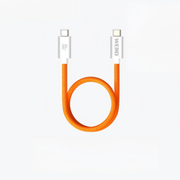 Câble de données WERO Type C vers Type C Thunderbolt 4, gaine TPE blindée, cuivre pur, charge rapide 5A pour ordinateur