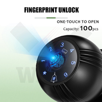 Serrure de porte intelligente WAFU en alliage d'aluminium noir/nickel, déverrouillage par empreinte digitale, mot de passe, carte-clé, application Tuya, WIFI, pour porte de 35-55 mm